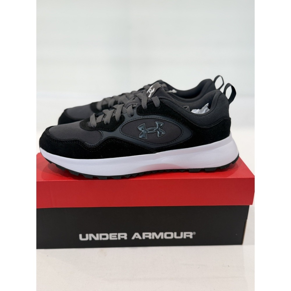 Under Armour UA Mirage Sport Womens 10 Low Top Lace-Up Sneakers Black/Gray/Whit